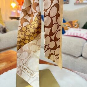 Coach Tan and Brown Signature Twilly